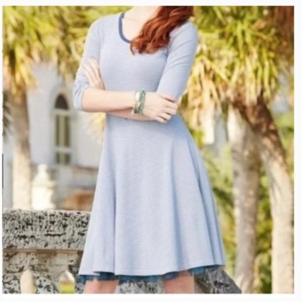 Matilda Jane Between the Lines‎ Fit and Flare Striped Dress Sz. S